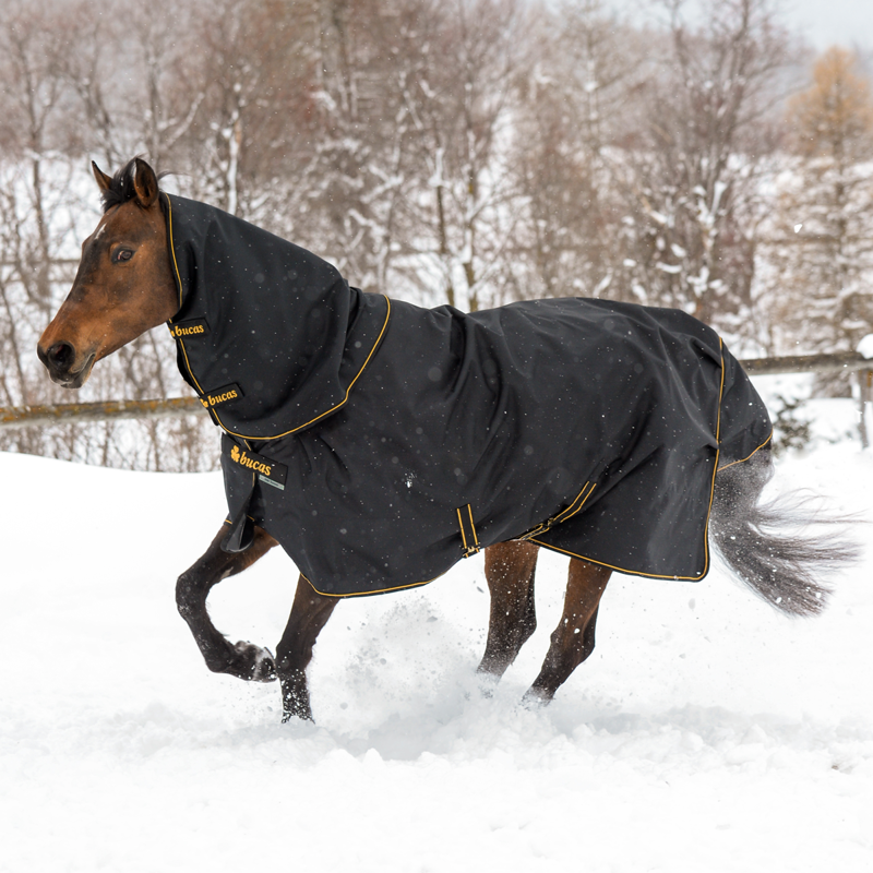 Bucas Irish 50g Turnout Rug and Neck Set - Black/Gold-1